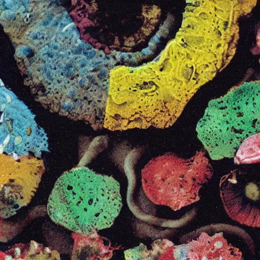 Image similar to a close up of a mushroom on the ground, a jigsaw puzzle by Lynda Benglis, flickr, neoplasticism, dye-transfer, biomorphic, grotesque