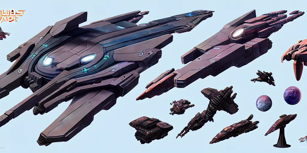 Image similar to futuristic sci - fi props and gadget, inspired by moebius, hard surface, collection, kitbash, parts, shape and form, in watercolor gouache detailed paintings, hull, elite dangerous, star citizen, modular, pieces, golden ratio