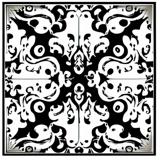 Image similar to ornate box design modern black and white color scheme, zeff style