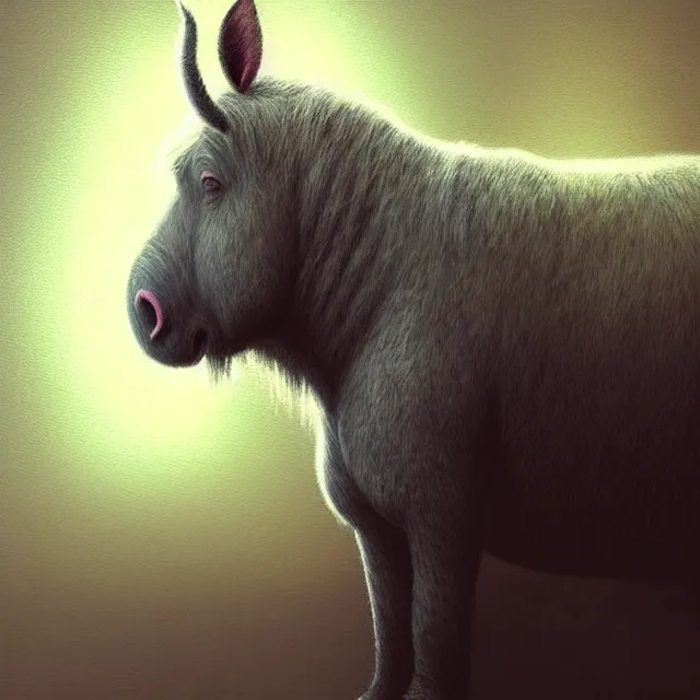 Image similar to epic professional digital art of simple eeyore, atmospheric lighting, painted, intricate, detailed, by leesha hannigan, thierry doizon, ignacio fernandez rios, best on artstation, cgsociety, epic, stunning, gorgeous, much detail, much wow, masterpiece