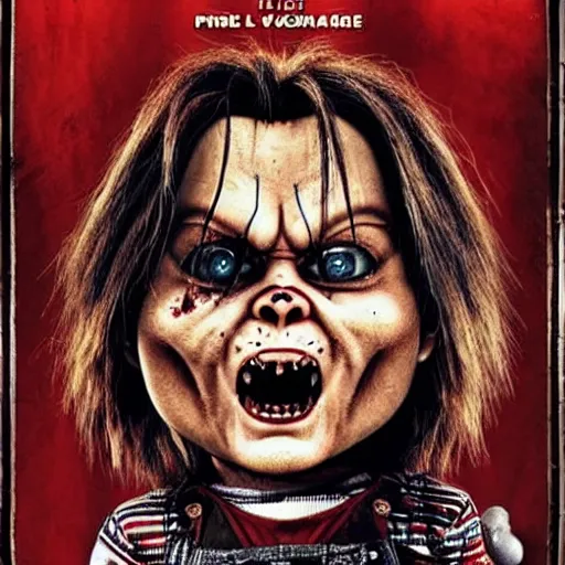 Image similar to Chucky versus Johnny Depp movie poster