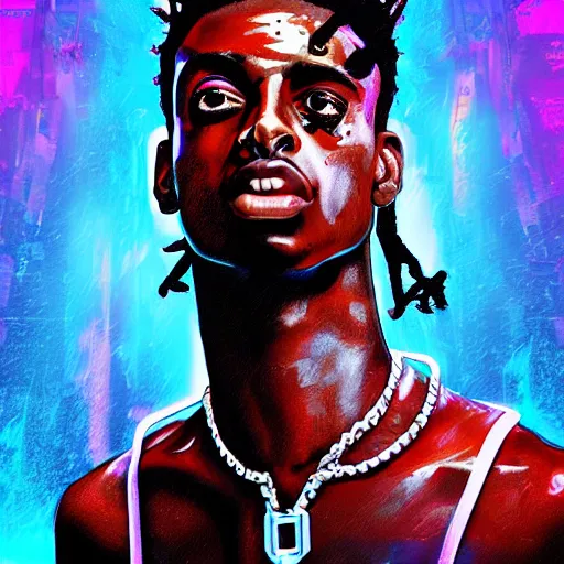 Prompt: playboi carti in cyborg style digital art 4 k detailed super realistic