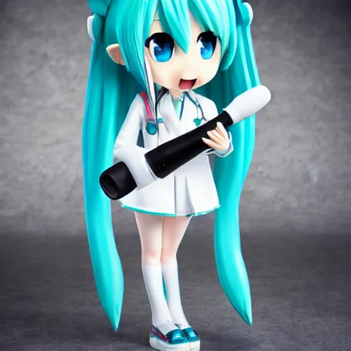 Image similar to hatsune miku holding a microphone, full body shot