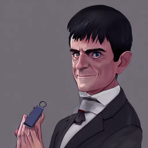 Prompt: Manuel Valls dressed like a woman, digital painting, 4k, anime key visual, artstation, kuvshinov ilya, fisheye lens