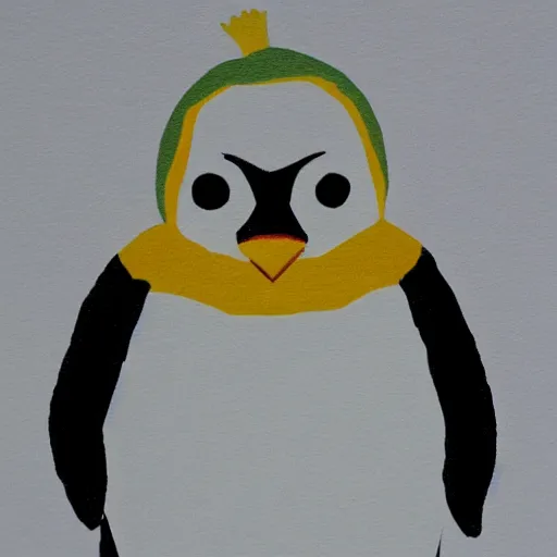 Prompt: a penguin drawn in minimalist style.