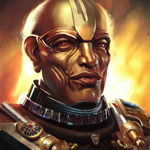 Image similar to Portrait of narendra moodi as the emperor of humanity from warhammer 40k made by stanly artgerm lau, wlop, rossdraws, james jean, andrei riabovitchev ,marc simonetti
