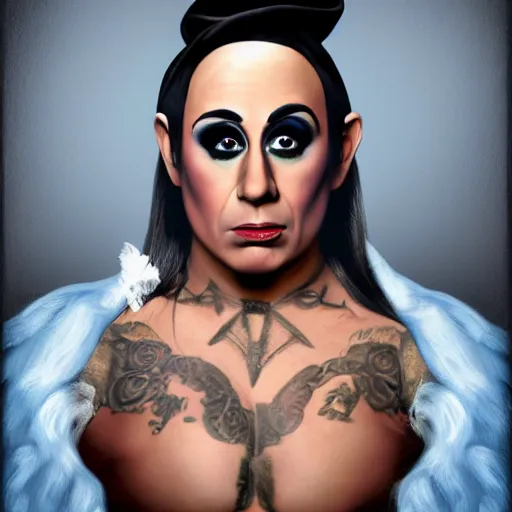 Prompt: joe rogan as a drag queen, by velasquez, hyper realism