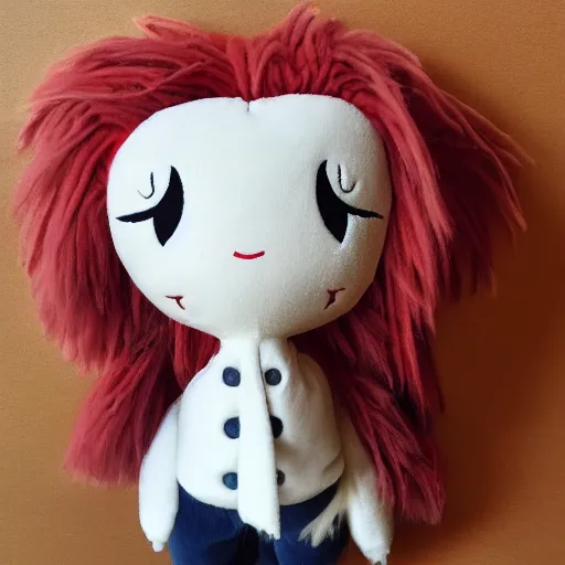 Image similar to cute fumo plush of the girl who always forgets to comb her hair in the morning