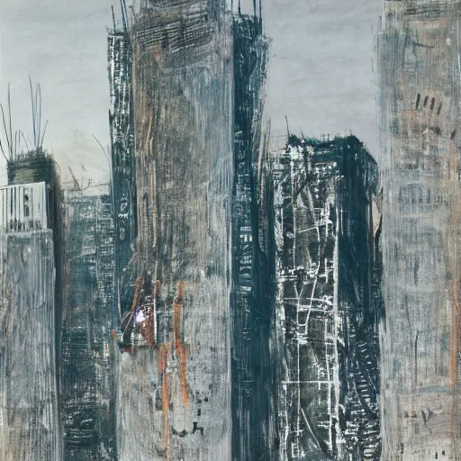 Image similar to new york 2 0 7 0, style by cy twombly