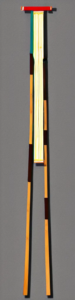 Prompt: picture of a single wooden long straight thin ninja fighting staff with oriental ornaments, weapon, highlight, vertical, centred, symmetric, sci - fi, fantasy, dnd, close shot, bright uniform background, award winning