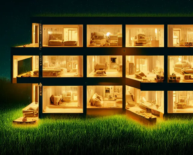 Image similar to connected ecovillage houses - plant goddess high quality photo, microchip, artificial intelligence, bio - mechanical bio - luminescence, black wired cables, neurons, nerve cells, cinematic, rim light, photo - realistic, elegant, high detail, 8 k, masterpiece, high fashion, in the style of man ray