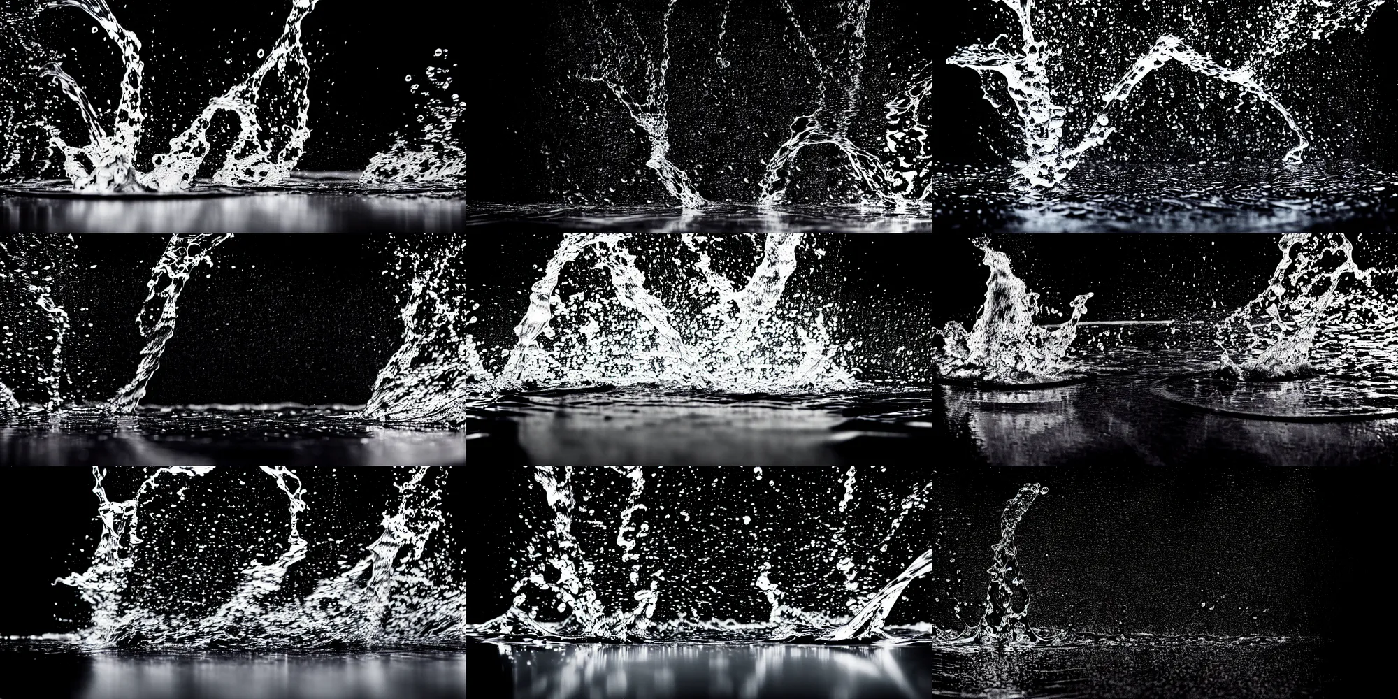 Prompt: stock photo of splash water, black background