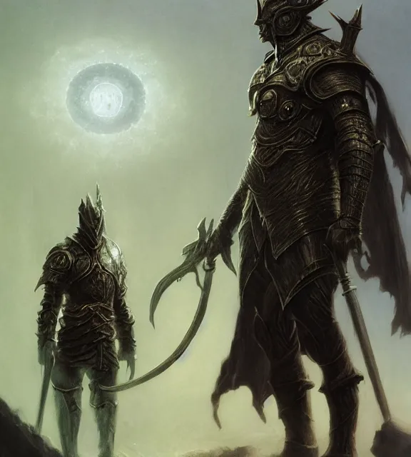 Prompt: solar knight concept, beksinski, age of sigma art, frank franzetta, ruan jia, dark soul armor concept, trending on artstation, wayne barlowe, adrian smith fantasy art, elden ring art, the hobbit art, lord of the ring art, infinity blade armor