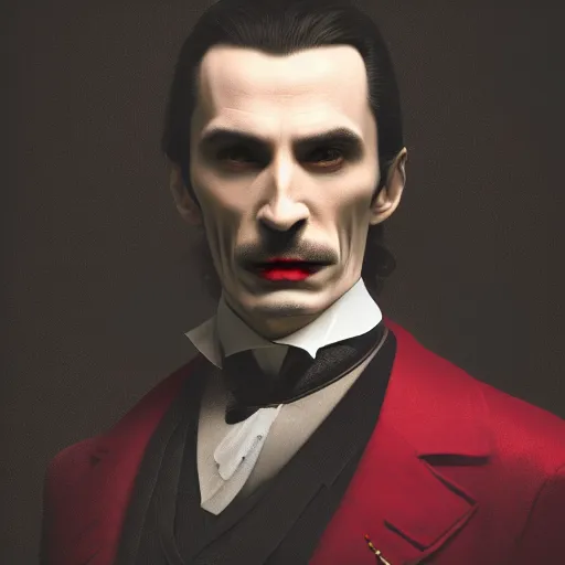 Image similar to a portrait of Dracula, victorian, depth of field, soft light, ominous, realistic, octane, photorealistic, detailed, 8k