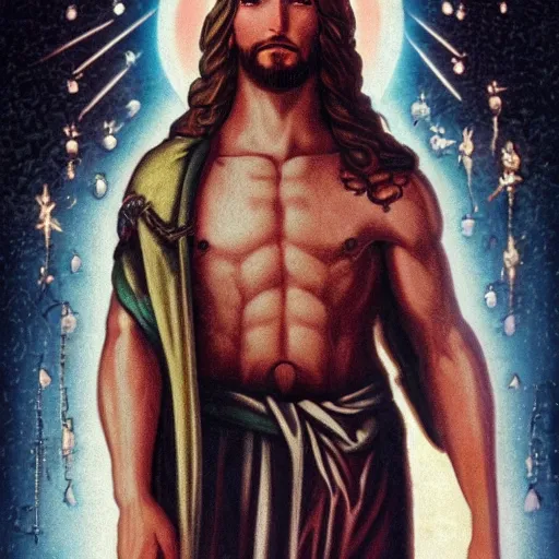 Image similar to Photo of cyborg Jesus Christ