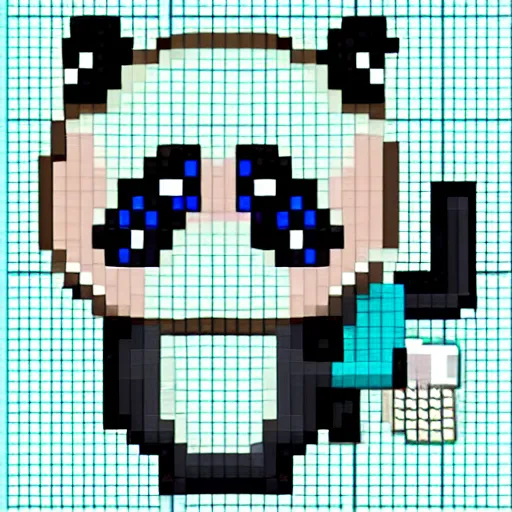 Image similar to panda pixel art