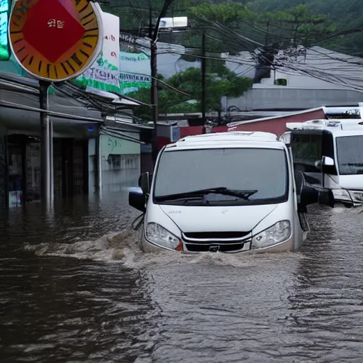 Image similar to heavy rain with flood in south korea