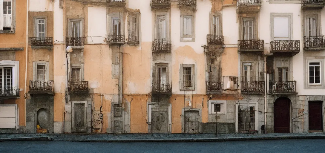 Image similar to house in porto. photographed by wes anderson on fujinon premista 1 9 - 4 5 mm t 2. 9. portra 8 0 0.