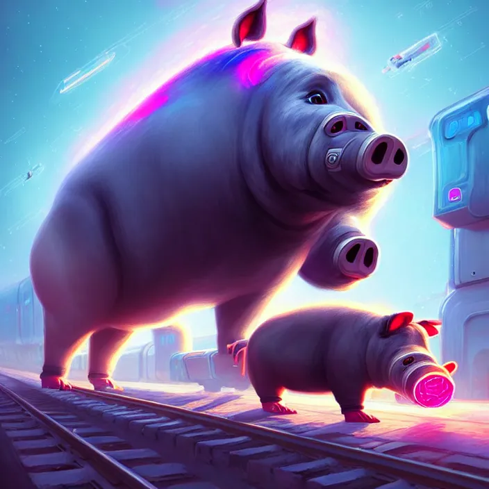 Prompt: epic professional digital art of 👾 👥 🛅 🐷 🚅, best on artstation, cgsociety, wlop, Behance, pixiv, cosmic, epic, stunning, gorgeous, much detail, much wow, masterpiece by Dorian Cleavanger and Stanley Lau