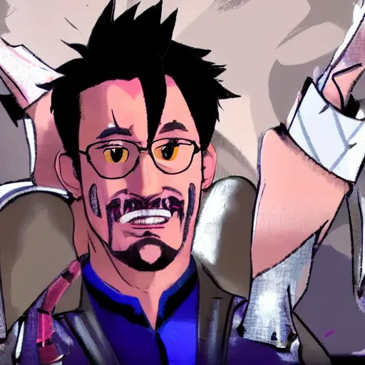 Prompt: markiplier in jojo's bizzare adventure,