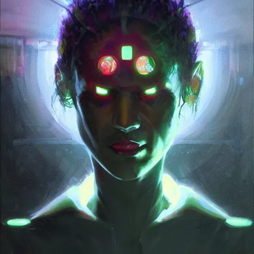 Prompt: portrait of shodan, system shock 2, painted by greg rutkowski, painted by stanley artgerm, painted by igor kieryluk, digital art, promotional art, trending on artstation