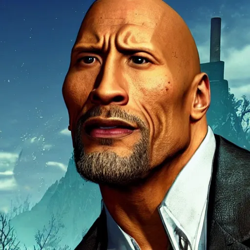 Prompt: dwayne johnson in fallout 7 6