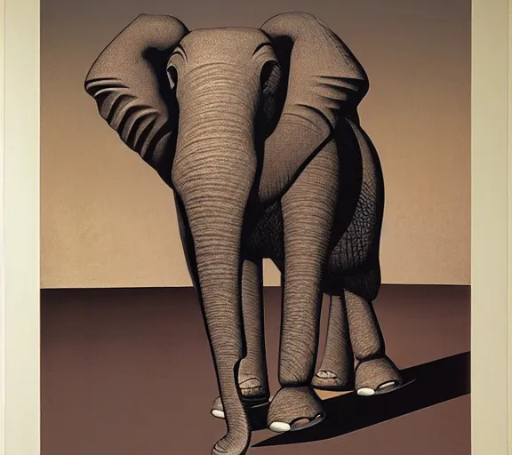 Image similar to elephant with four head by de chirico