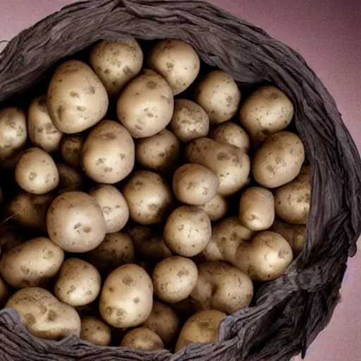 Image similar to photo peter dutton's head in a pile of potatoes