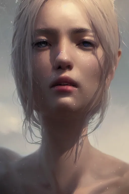 Prompt: a beautiful portrait of an attractive alian women by Greg Rutkowski, Sung Choi, Mitchell Mohrhauser, Maciej Kuciara, Johnson Ting, Maxim Verehin, Peter Konig, final fantasy , 8k photorealistic, cinematic lighting, HD, high details, atmospheric , trending on artstation