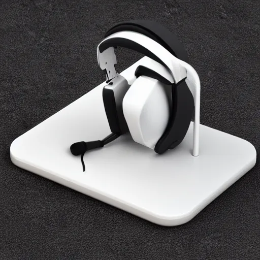 Prompt: headphone stand, futuristic, techno, cyberpunk, product design, 3 d render, 3 d concept, isometric design, fun, swag, cute