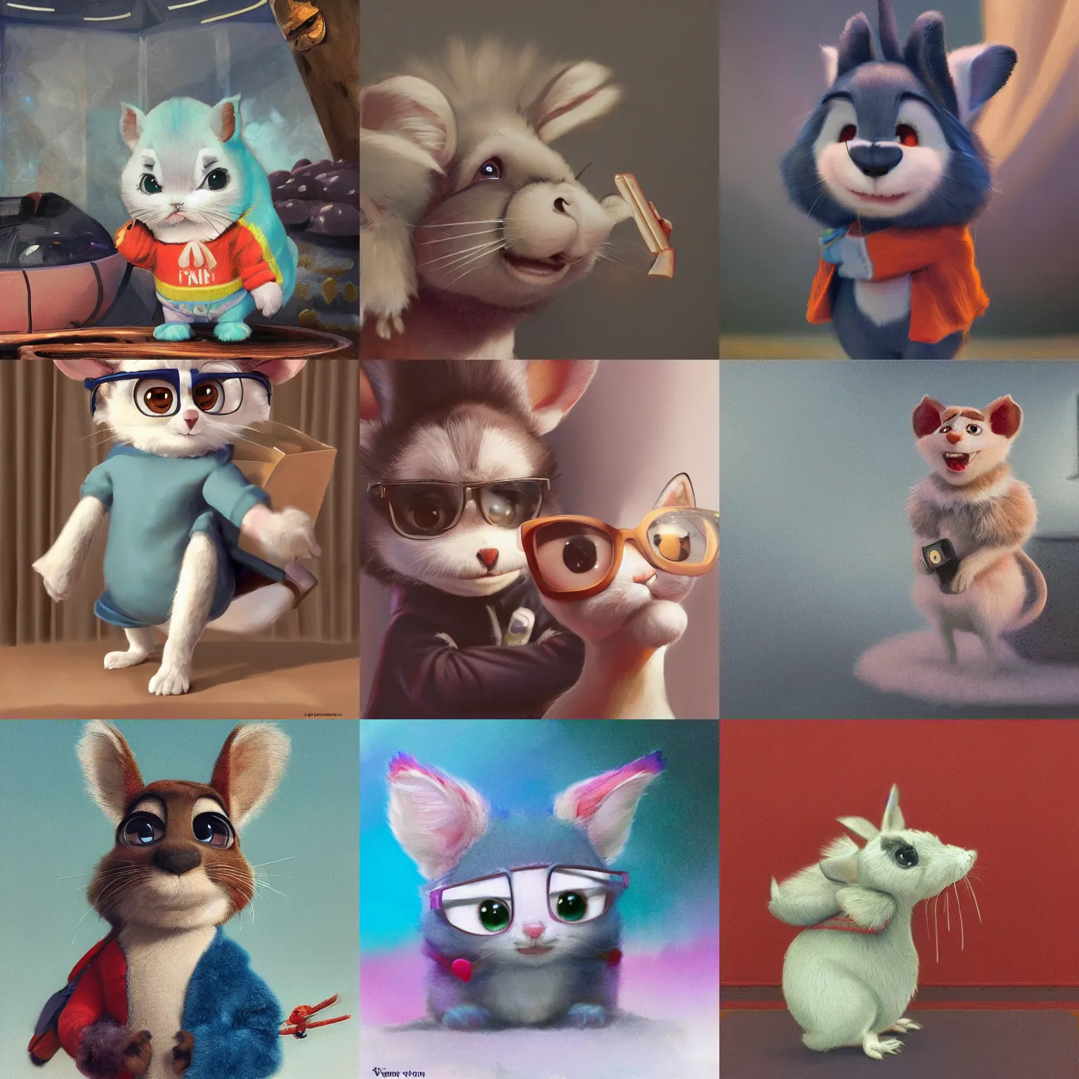 Image similar to promotional art, very very very cute disney pixar chinchilla character wearing a cozy sweater, iconic film character, detailed fur, concept artwork, 3 d render official art, promotional art, by ilya kuvshinov katsuhiro villeneuve, jeremy lipkin and michael garmash and rob rey, disney pixar zootopia