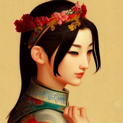 Image similar to beautiful women with oriental faces, character portrait, sharp, digital matte painting, by asher brown durand, trending on artstation