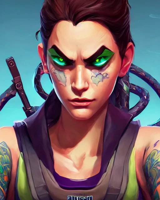 Image similar to viper character valorant agent beautiful female tattoo symmetrical face eyes full length fantasy art apex fortnite Video game icon, 2d game art gta5 cover , official fanart behance hd artstation by Jesper Ejsing, by RHADS, Makoto Shinkai and Lois van baarle, ilya kuvshinov, rossdraws