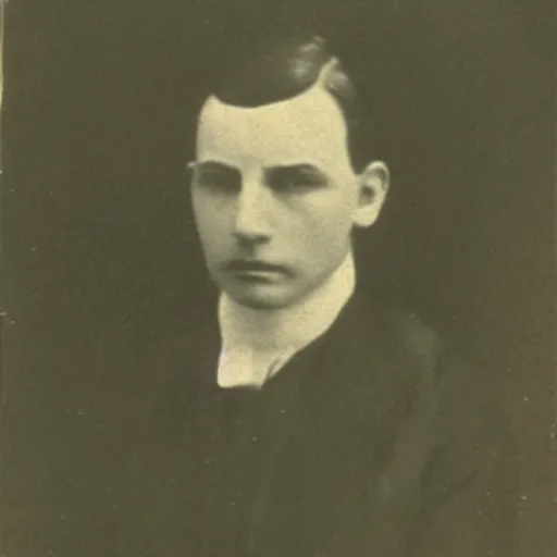 Image similar to headshot edwardian photograph of john flansburgh, 1 9 2 0 s, sinister, evil, realistic face, 1 9 1 0 s, grainy, victorian, soft blur