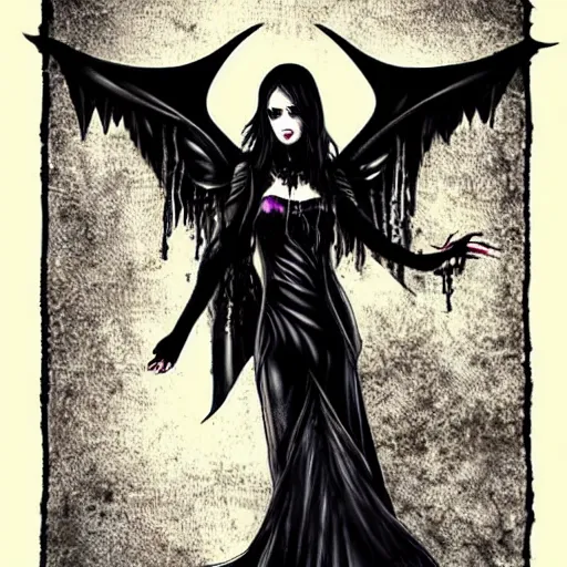 Image similar to vampiric angel, gothic