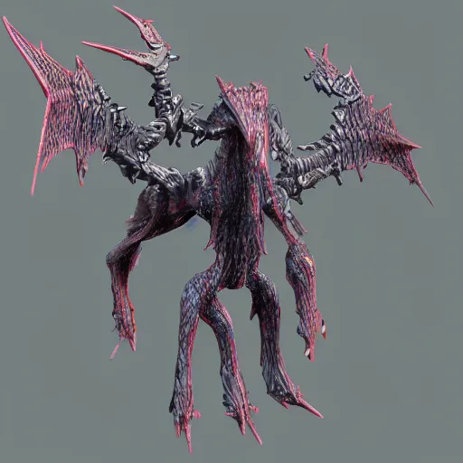 Prompt: cyber 3 d bestiary creature