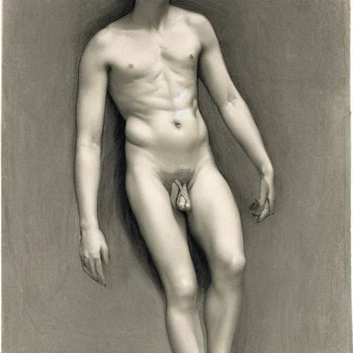 Prompt: a pencil study of a male body, berne hogarth, david hockney