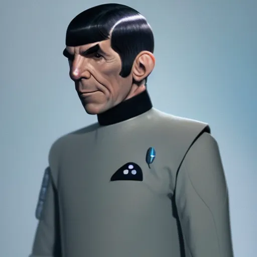 Image similar to a beautiful portrait of mister spock wearing a star wars uniform, 8 k