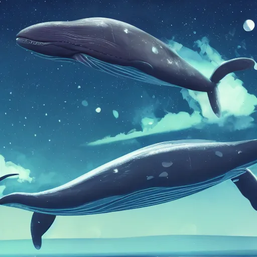 Image similar to space whales driving cars, 4 k, digital illustration,