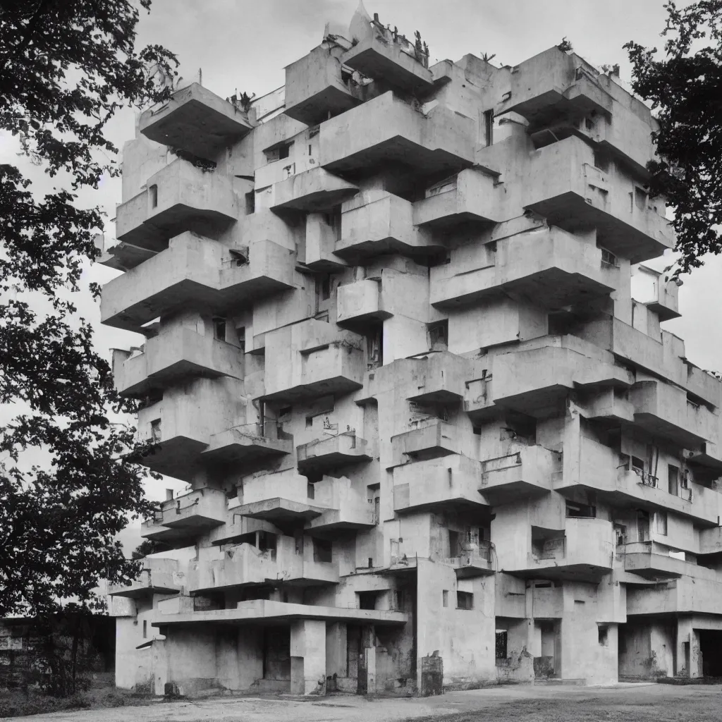 Prompt: the most average building by le corbusier