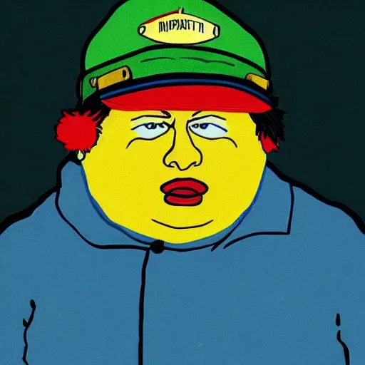 Prompt: an artistic portrait of eric cartman, high quality, studio photography, colorful, hero, heroic, beautiful, in the style of vincent van gogh