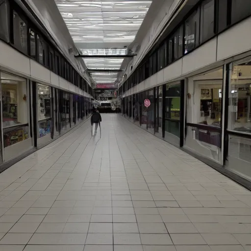 Image similar to forgotten childhood memories of a dark shopping mall