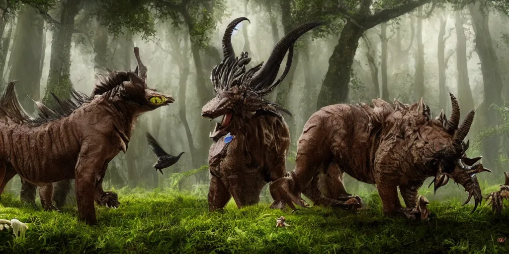 Prompt: a creature fauna animal, lowbrow, 8 k, matte painting, fantasy, avatar movie