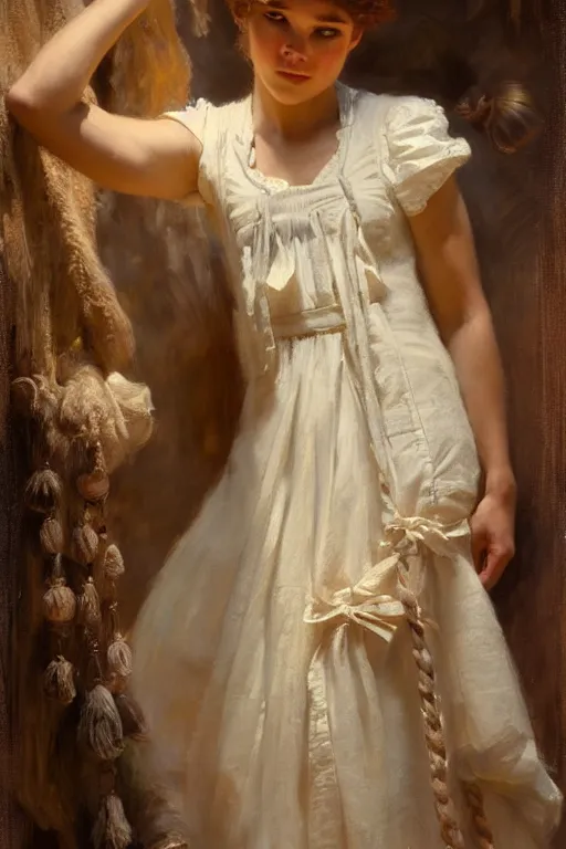 Image similar to milk maid, highly detailed painting by gaston bussiere, craig mullins, j. c. leyendecker 8 k