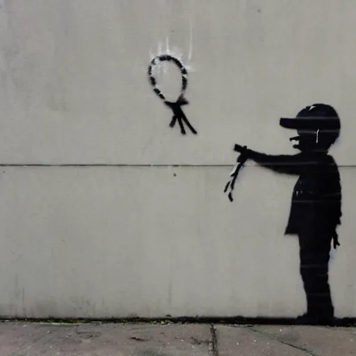 Prompt: banksy self portrait