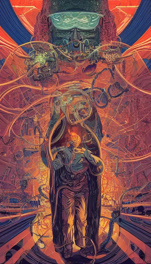 Image similar to The oracle of ancient wisdom, italian futurism, Dan Mumford, Josan Gonzalez