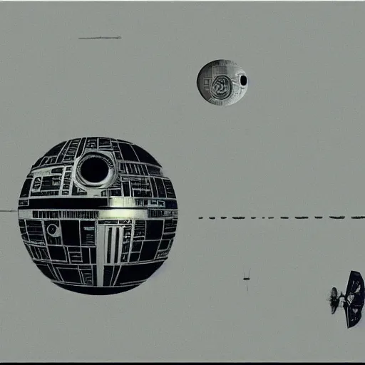 Image similar to death star in the style of salvador dali 4 k masterpiece