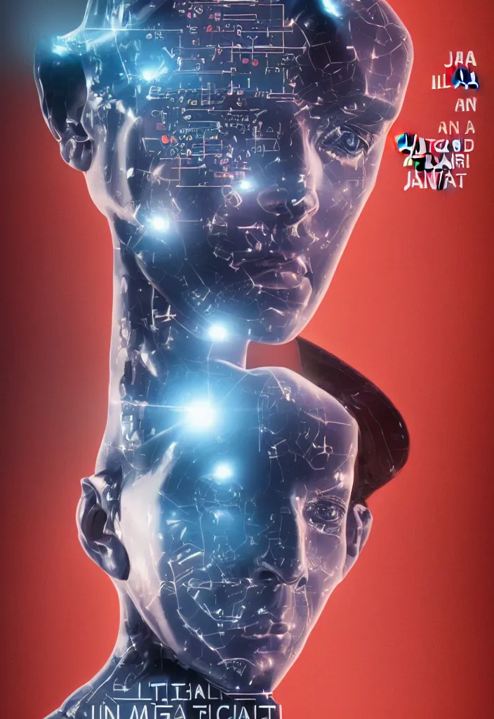 Image similar to a poster for the film about artificial intelligence in the style of jan lenica