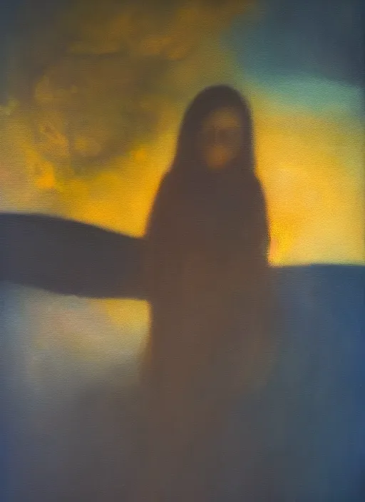 Image similar to oil painting, dreams and other ghosts, 35mm, f/1.4, Golden Hour light, photo shot my Sheldon Cooper,