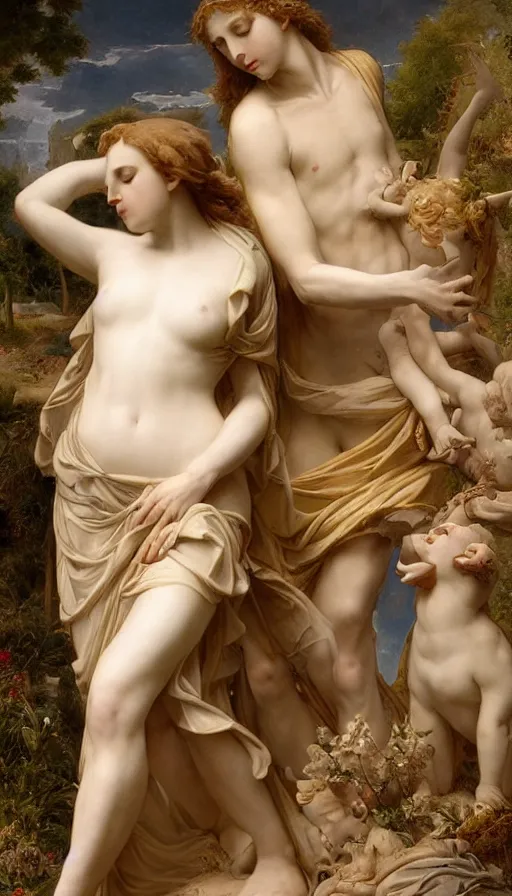 Prompt: life and death mixing together, by guillaume seignac